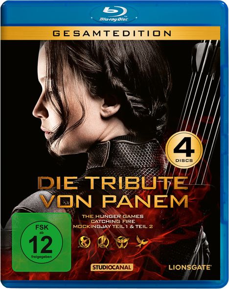 Die Tribute von Panem (Gesamtedition) (Blu-ray), 4 Blu-ray Discs