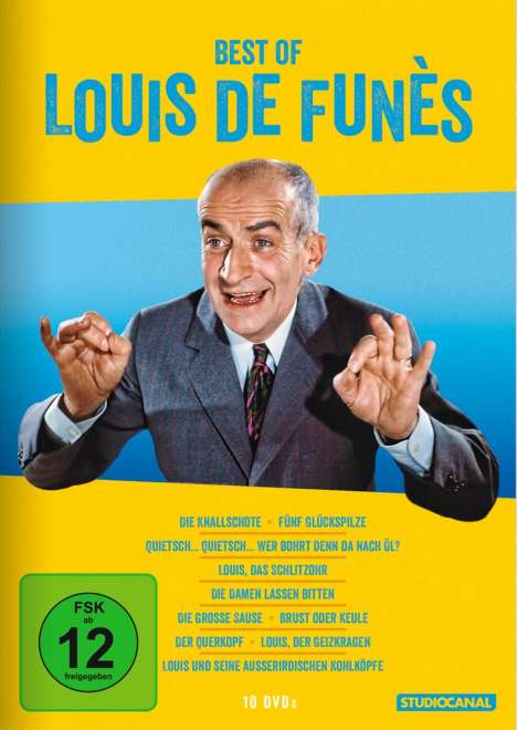 Best of Louis de Funès, 10 DVDs