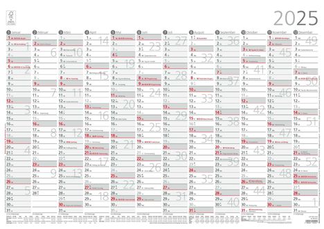 Jahresübersicht A2 12 Monate 1 Stk. plano 2025 - 59,4x42 cm - gerollt - mit Arbeitstage- und Wochenzählung - Posterkalender - Jahresplaner - 938-6111, Kalender