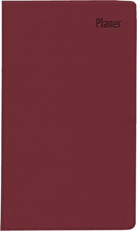 Taschenplaner Leporello PVC bordeaux 2025 - Bürokalender 9,5x16 cm - 1 Monat auf 1 Seite - separates Adressheft - faltbar - Notizheft - 501-1011, Buch