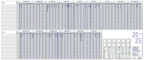 Urlaubsplaner 2025 100x42 - 15 Monate - Wandplaner - gefalzt mit Rand - zum Abheften - für 35 Personen - 993-0000, Kalender