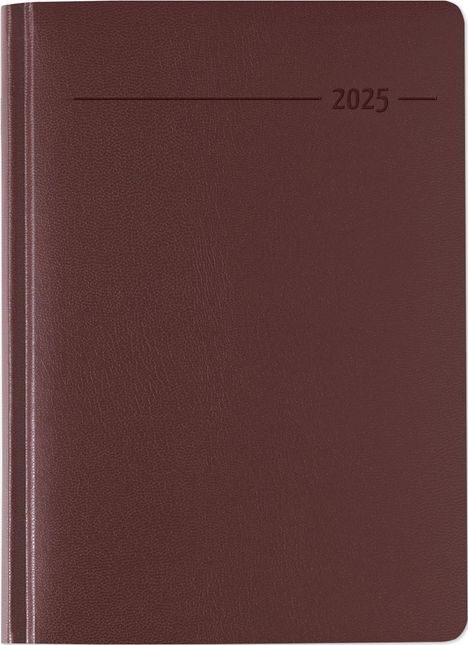 Buchkalender Balacron rot 2025 - Büro-Kalender A5 - Cheftimer - 1 Tag 1 Seite - 416 Seiten - Balacron-Einband - Zettler, Buch