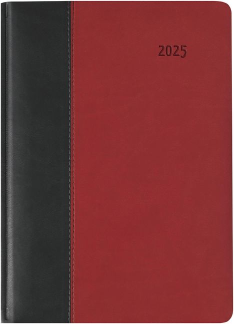 Buchkalender Premium Fire schwarz-rot 2025 - Büro-Kalender A5 - Cheftimer - 1 Tag 1 Seite - 416 Seiten - Tucson-Einband - Zettler, Buch