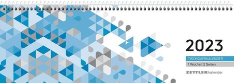 Tischquerkalender 2023 29,6x9,9 1W/2S blau, Kalender
