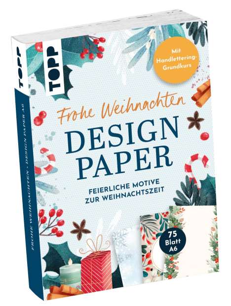 Ludmila Blum: Design Paper A6: Frohe Weihnachten. Mit Handlettering-Grundkurs, Diverse