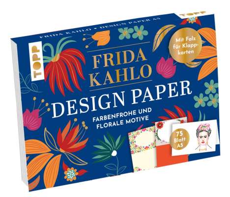Ludmila Blum: Design Paper Frida Kahlo A5. Mit Falz für Klappkarten, Diverse