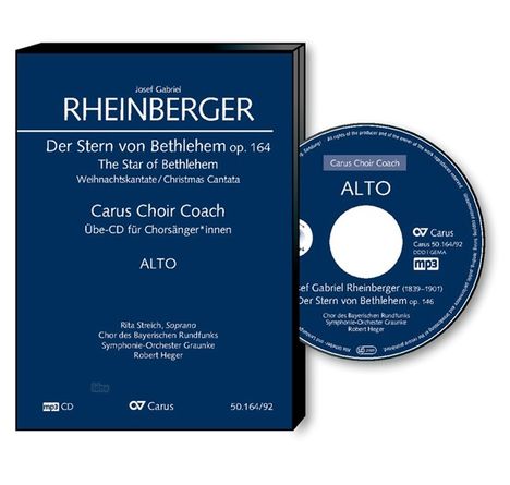 Carus Choir Coach - Josef Gabriel Rheinberger: Weihnachtskantate "Der Stern von Bethlehem" op.164 (Alt), CD