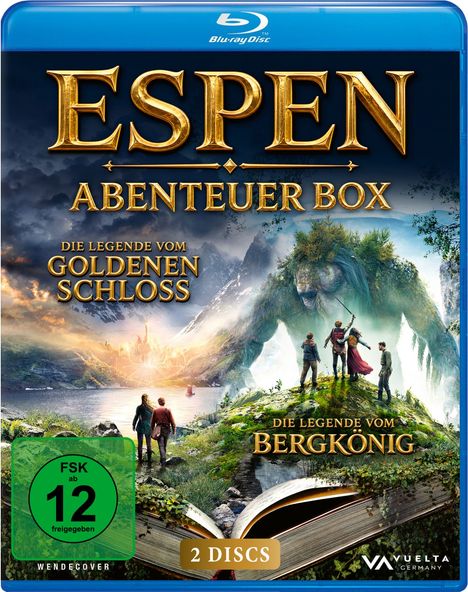 „ESPEN ABENTEUER BOX“, „Die Legende vom Goldenen Schloss“, „Die Legende vom Bergkönig“. Fantasielandschaft.