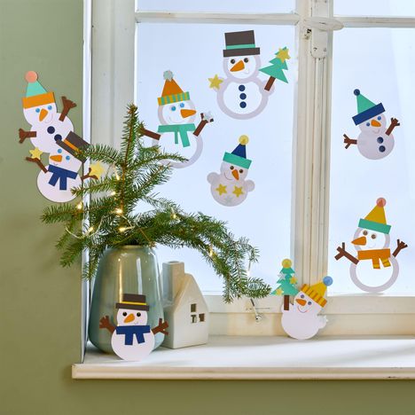 Bastelset - Fensterbild Schneemänner, Diverse