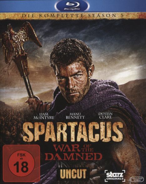 Spartacus Season 3: War of the Damned (Blu-ray), 4 Blu-ray Discs