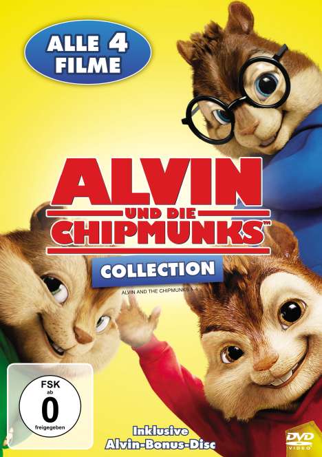 Alvin und die Chipmunks 1-4, 5 DVDs