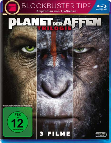 Planet der Affen (Die Trilogie) (Blu-ray), 3 Blu-ray Discs