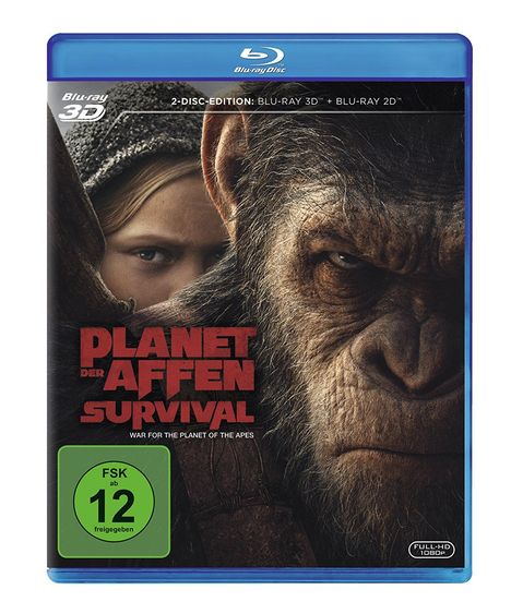 Planet der Affen: Survival (3D &amp; 2D Blu-ray), 2 Blu-ray Discs