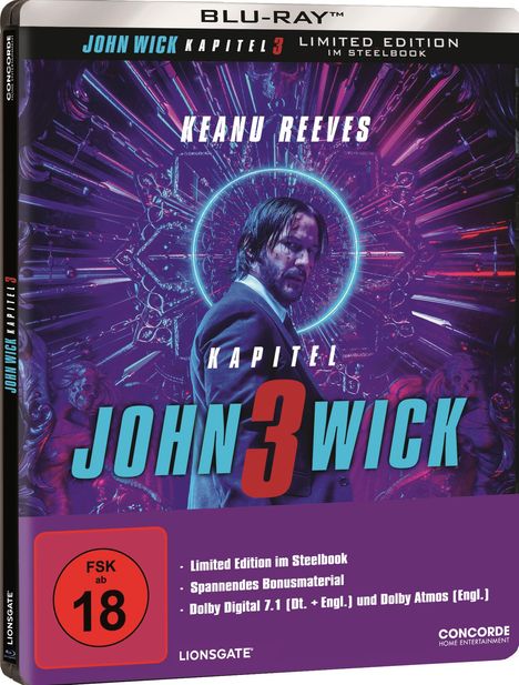 John Wick: Kapitel 3 (Blu-ray im Steelbook), Blu-ray Disc