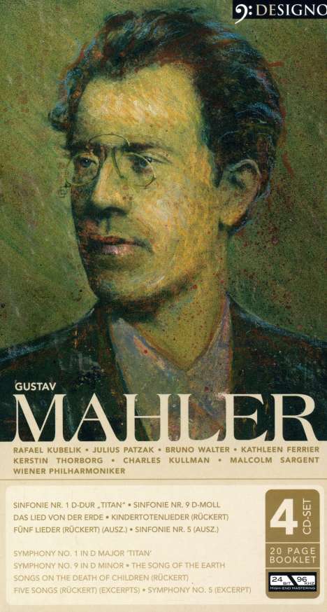 Gustav Mahler (1860-1911): Symphonien Nr.1 &amp; 9, 4 CDs