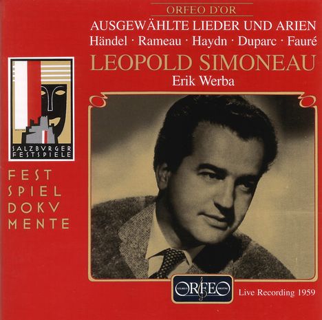 Leopold Simoneau singt Arien &amp; Lieder, CD