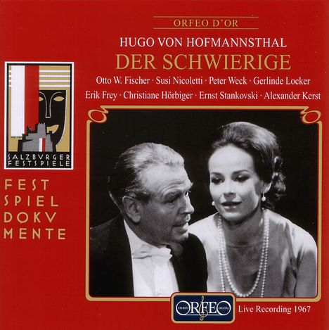 Hoffmannsthal,Hugo von:Der Schwierige, 2 CDs