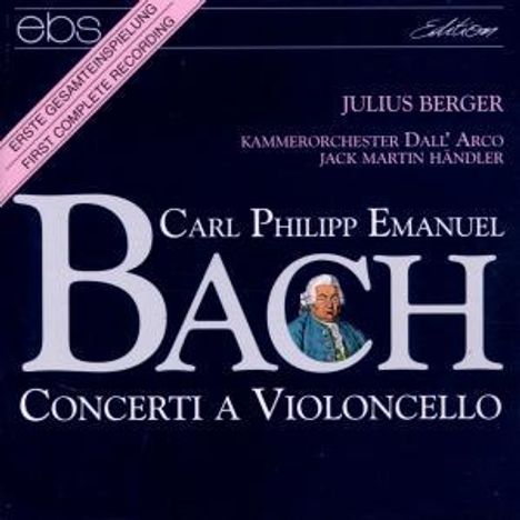 Carl Philipp Emanuel Bach (1714-1788): Cellokonzerte Wq.170-172, CD