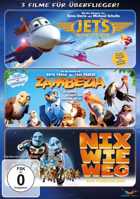 3 Filme für Überflieger: Jets / Zambezia / Nix wie weg, 3 DVDs