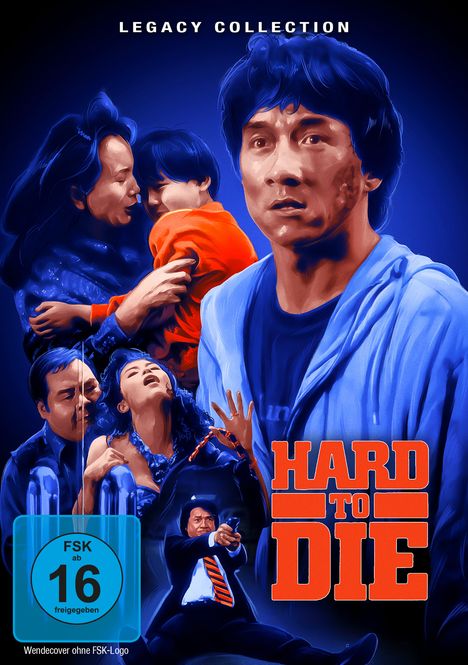 "Legacy Collection" oben, "FSK ab 16 freigegeben", "HARD TO DIE" unten. Illustration von dramatischen Szenen und Menschen.
