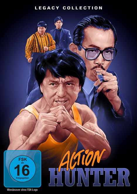 Text: "LEGACY COLLECTION", "FSK ab 16 freigegeben", "ACTION HUNTER". Illustration von kämpfenden Männern.