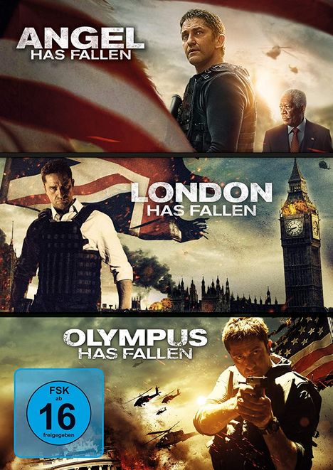 Olympus Has Fallen / London Has Fallen / Angel Has Fallen, 3 DVDs