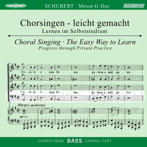Chorsingen leicht gemacht - Franz Schubert: Messe G-Dur D.167 (Bass), CD