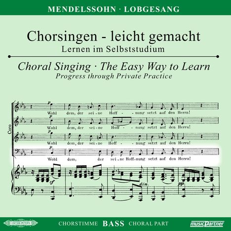 Chorsingen leicht gemacht - Felix Mendelssohn: Symphonie Nr. 2 "Lobgesang" (Bass), CD