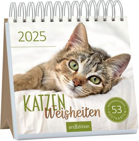 Postkartenkalender Katzenweisheiten 2025, Kalender