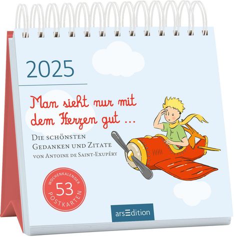 Postkartenkalender Man sieht nur mit dem Herzen gut 2025, Kalender