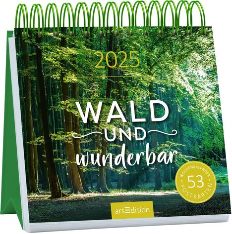 Postkartenkalender Wald und wunderbar 2025, Kalender