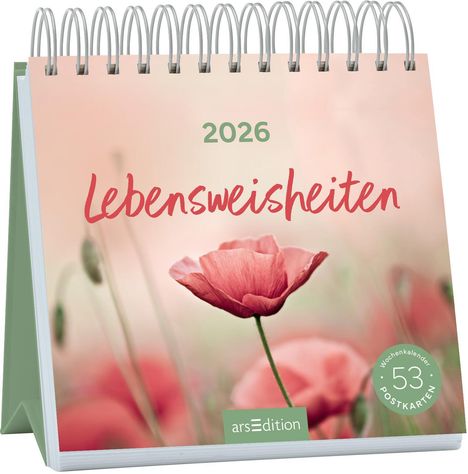 Postkartenkalender Lebensweisheiten 2026, Kalender