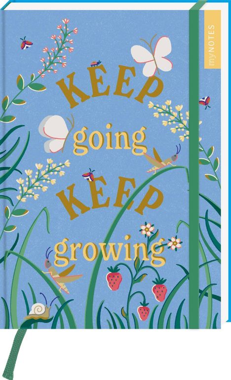 myNOTES Papeterie: Notizbuch A5 Cottage Style: Keep going keep growing, Diverse