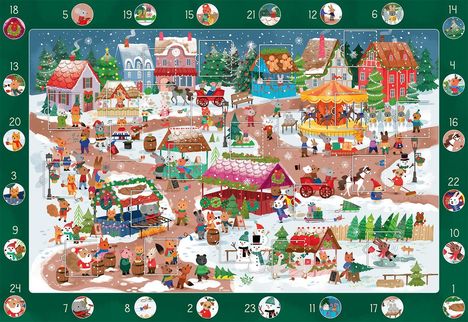 Mein Wimmel-Adventskalender: Auf dem Weihnachtsmarkt, Kalender