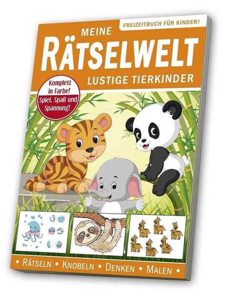 Meine Rätselwelt - für Kinder "Lustige Tierkinder", Buch