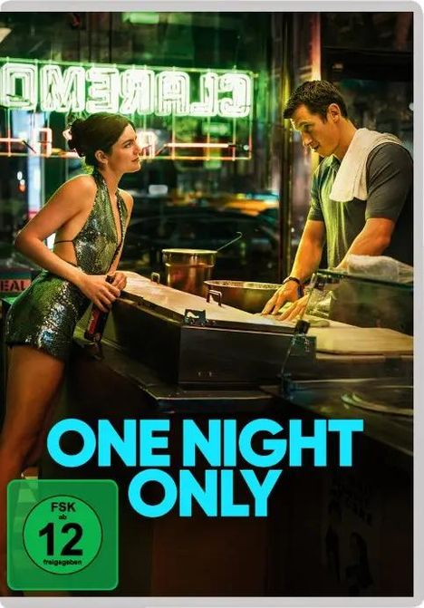Titel: "ONE NIGHT ONLY". Namen: Monica Barbaro, Callum Turner. Szene: Frau und Mann in einem Imbiss im Gespräch.