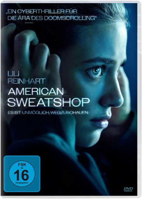 „Ein Cyberthriller für die Ära des Doomscrolling.“ Lili Reinhart, American Sweatshop. „Es ist unmöglich, wegzuschauen.“ FSK 16. Profil einer Person.