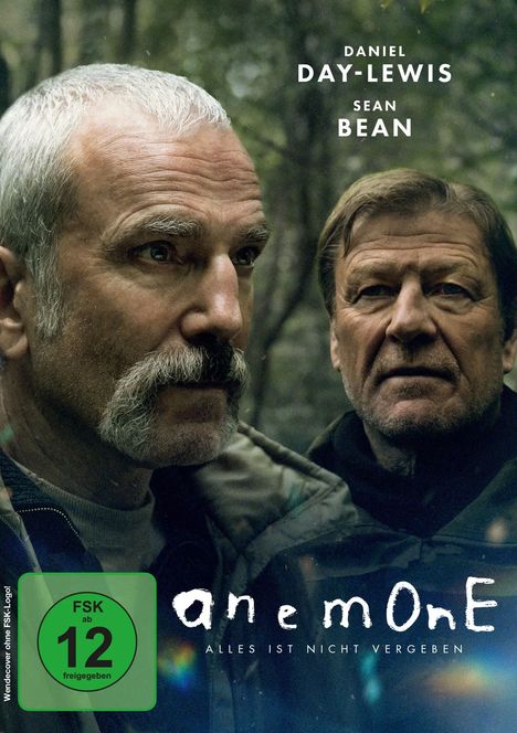 Daniel Day-Lewis und Sean Bean in einem Wald. Titel: "Anemone". Text: "ALLES IST NICHT VERGEBEN", FSK 12.