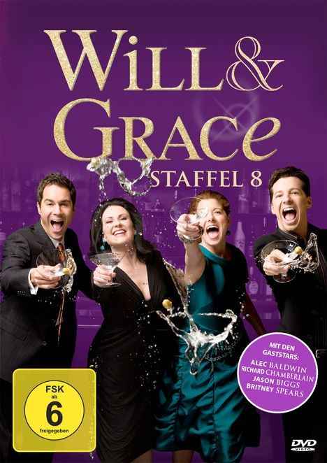 Will &amp; Grace Season 8 (finale Staffel), 4 DVDs