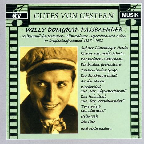 Willi Domgraf-Fassbaender: Volkstümliche Melodien,Filmschlager,Operetten und Arien..., CD