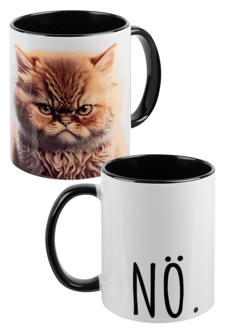 Tasse: Katze - nö - innen schwarz, Diverse