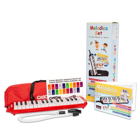 Melodica Set Red (incl. German method. case. mouthpiece), Diverse