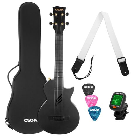 Ukulele Carbon Fibre Black Set, Diverse