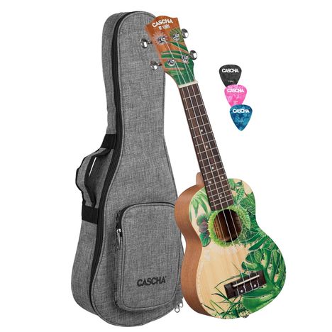 Soprano Ukulele Leafy (incl. Bag padded, 3 Picks), Diverse