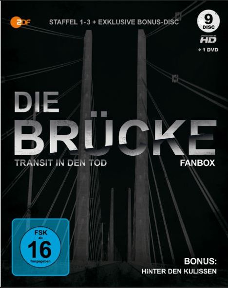 Die Brücke - Transit in den Tod Staffel 1-3 (Blu-ray &amp; DVD), 9 Blu-ray Discs und 1 DVD