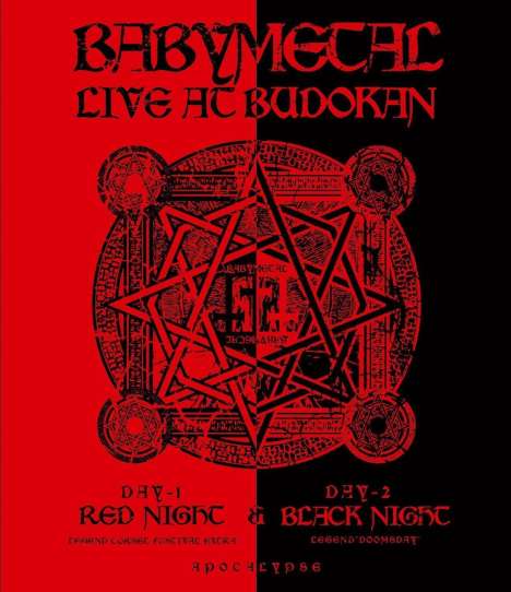 Babymetal: Live At Budokan: Red Night &amp; Black Night Apocalypse, Blu-ray Disc