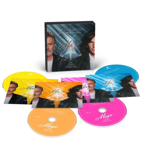CD-Box "Magic" von Thomas Anders & Modern Talking, mit bunten CDs und Covern.