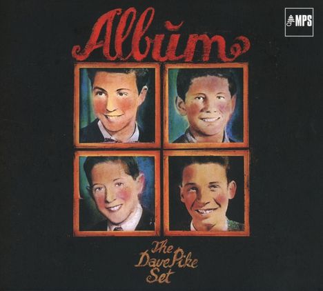 "Album. The Dave Pike Set." Eine Illustration mit vier gemalten Porträts auf dunklem Hintergrund, MPS-Logo oben rechts.
