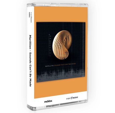 „MARILLION SOUNDS THAT CAN'T BE MADE SPECIAL EDITION“. 3D-Objekt aus verschlungenen Linien, violett leuchtend.