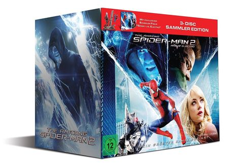 The Amazing Spider-Man 2: Rise of Electro (3D Blu-ray + Blu-ray + DVD + Sammelfigur), 2 Blu-ray Discs und 1 DVD